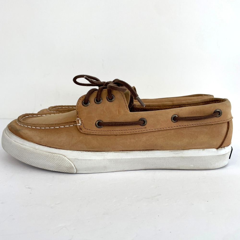 Sperry Top-Sider Mens Tan Leather Boat Shoes Sneaker Sole Deck Shoes STS12318